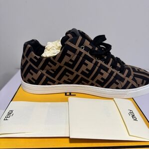 Fendi Brown Tech Fabric Sneakers